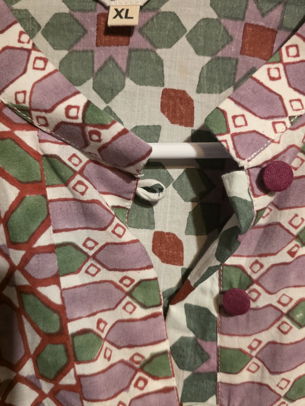 Farylina NWOT XL PTP 21 Patterned Long Sleeve Midi Dress Green, Pink, Burgundy - Picture 3 of 3